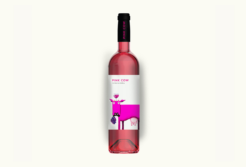 a mock up of a rose wine bottle