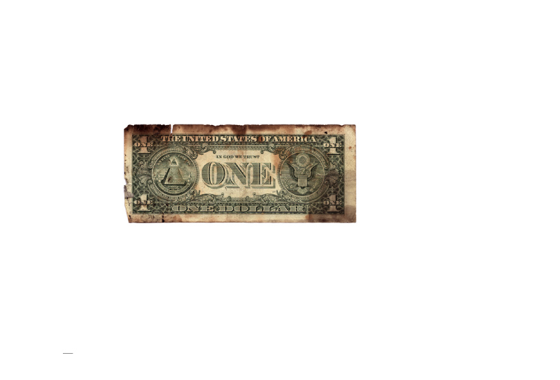 burnt dollar bill